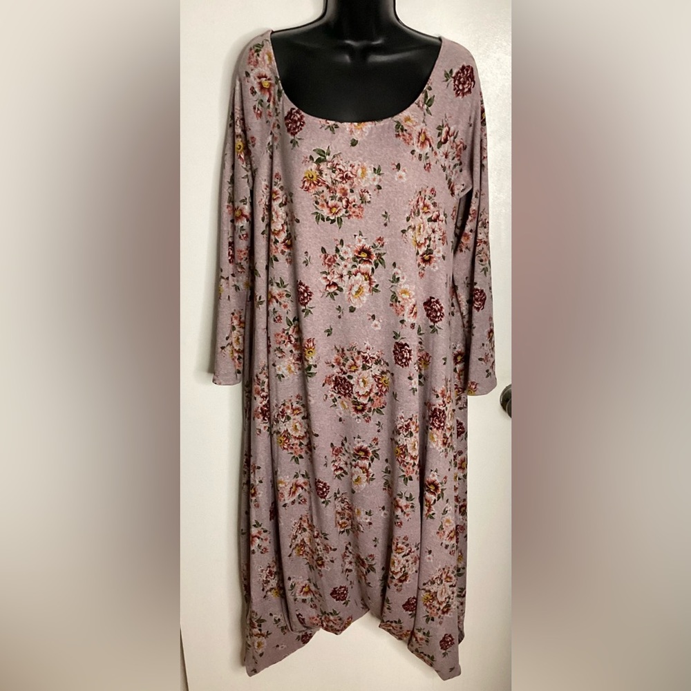 NWOT Canari Floral Long Sleeve Jumpsuit - Pink and Brown L & 1XL